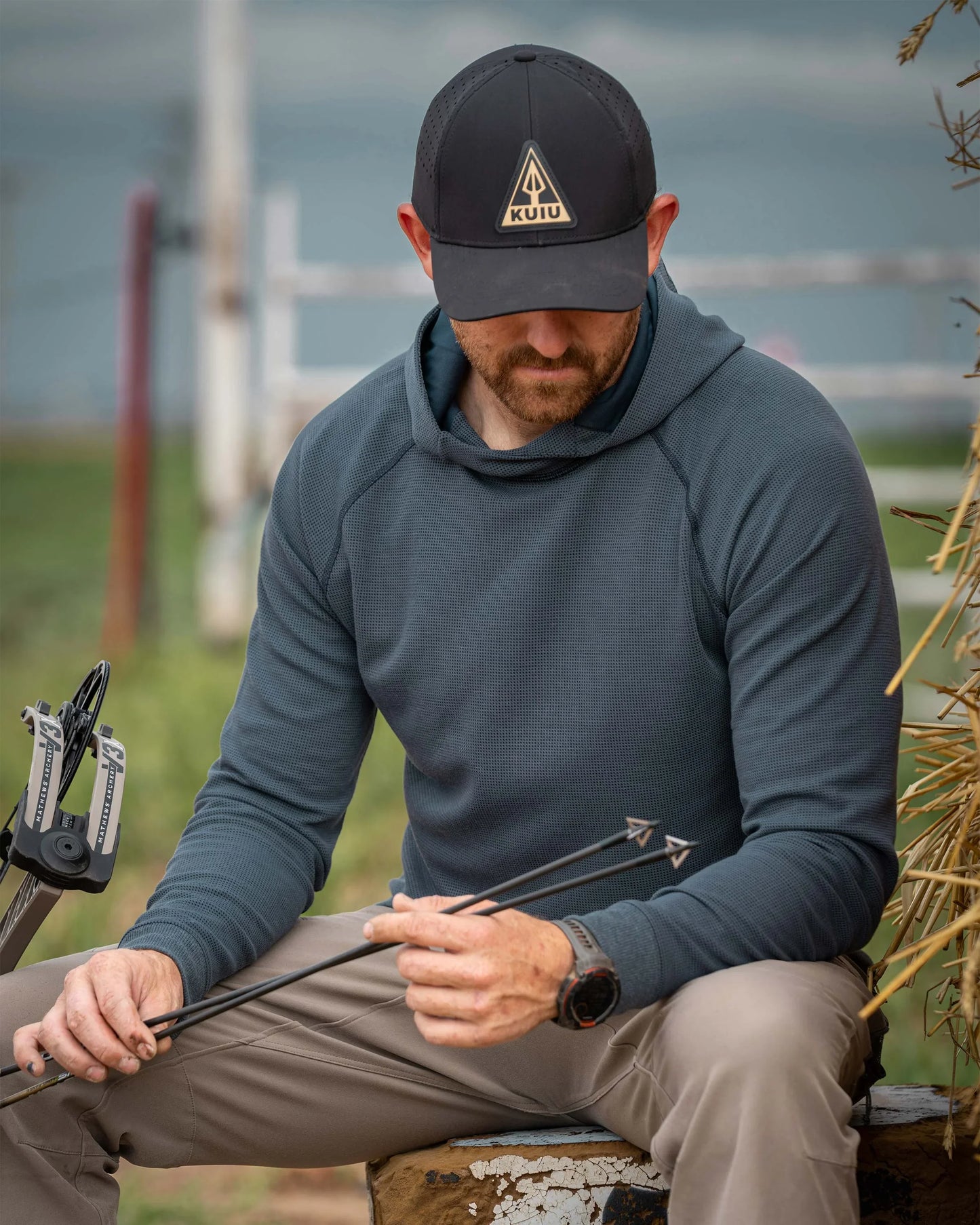 Canyon Waffle Hoodie | Black Heather